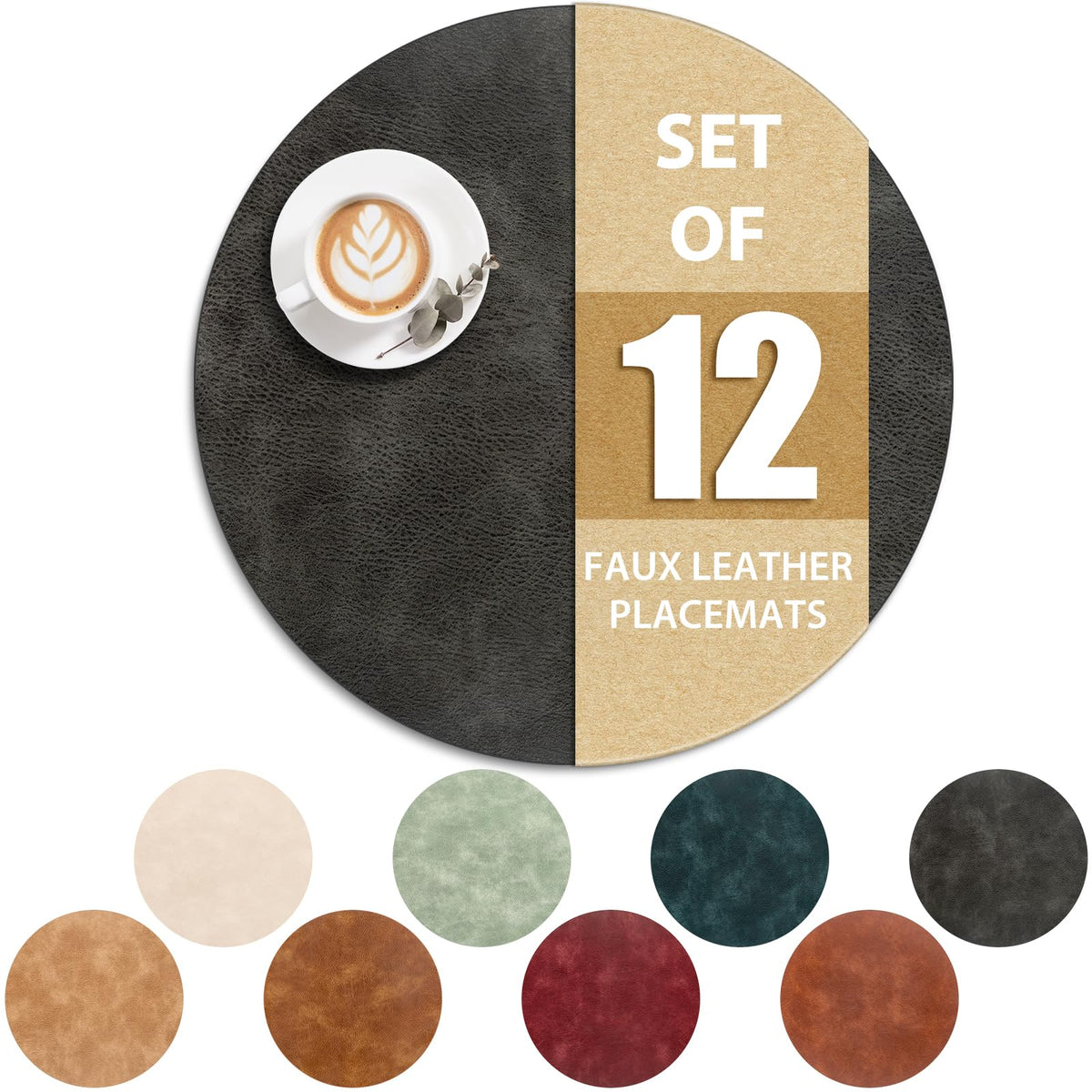 ADRIMER Placemats, Heat Resistant Oval Place Mats Set of 4 Easy to Clean