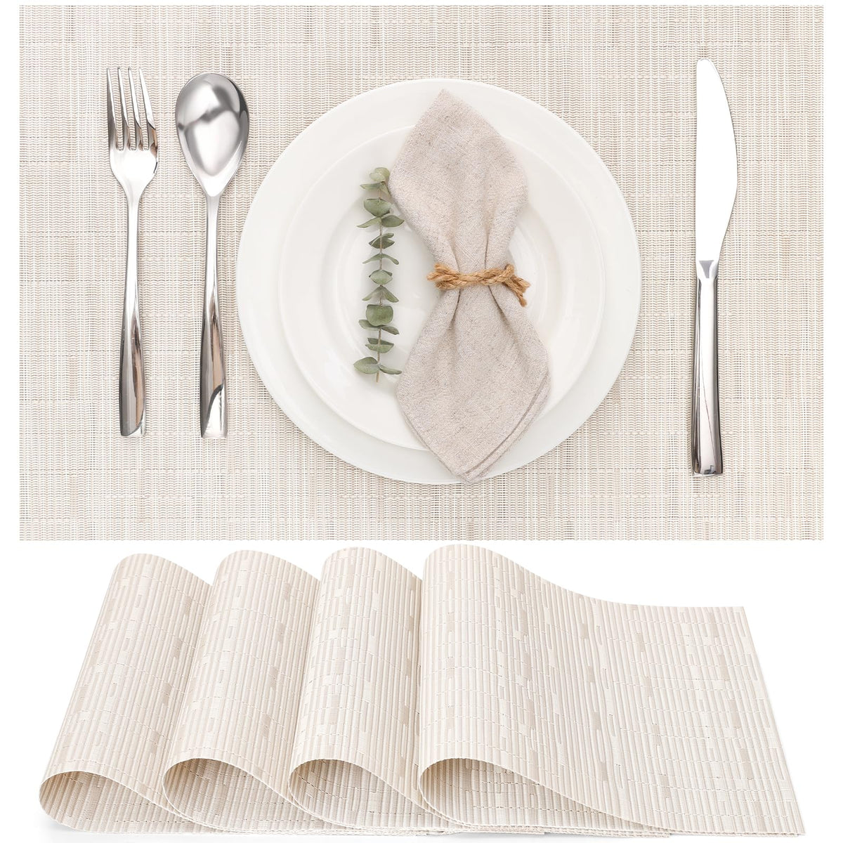 Myir JUN Orange Placemats Set of 8 for Dining Table Thanksgiving Placemats