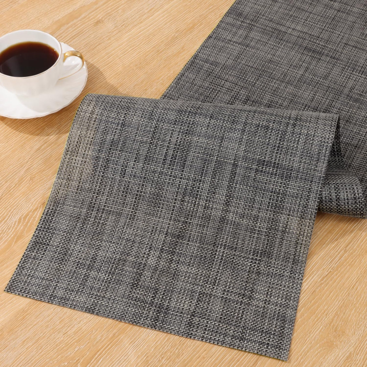 SHACOS Teal Blue Woven Placemats Set of 6 Place Mats for Dining Table
