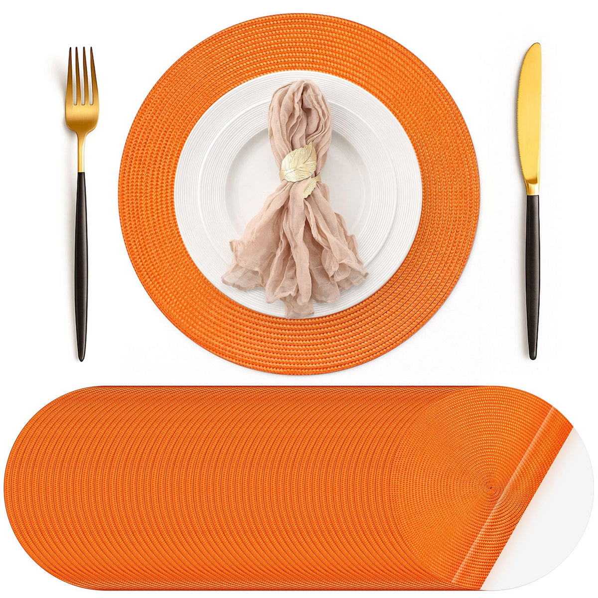 Geosar Disposable Paper Placemat Cotton Woven Look 13''