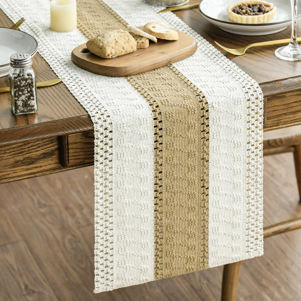 Artoid Mode Caramel Farmhouse Rustic Table Runner 12x72 Inch