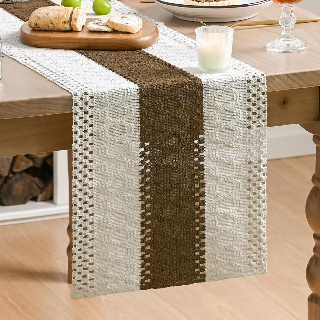 Artoid Mode Dark Grey Farmhouse Rustic Table Runner 12x72 Inch