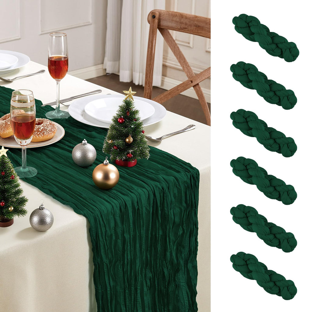 6 Pack White Cheesecloth Table Runner 35×120Inch Fall Boho Gauze Home Decor
