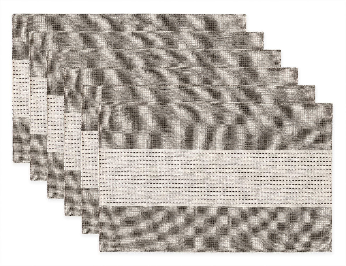Wracra Linen Placemats, 12 x 18 Inch Set of 4 Placemats, Farmhouse Macrame Place Mats for Kitchen Table and Heat Resistant-Hemstitch Sage Green 4PCS