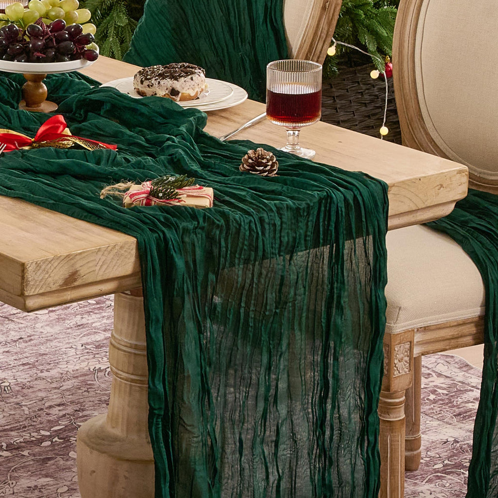 6 Pack Beige Cheese Cloth Table Runner Boho Rustic Gauze 120 Inch