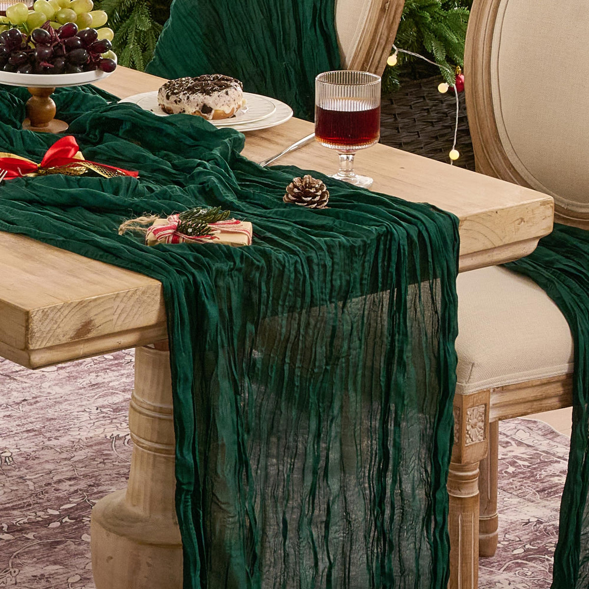 6 Pack Beige Cheese Cloth Table Runner Boho Rustic Gauze 120 Inch
