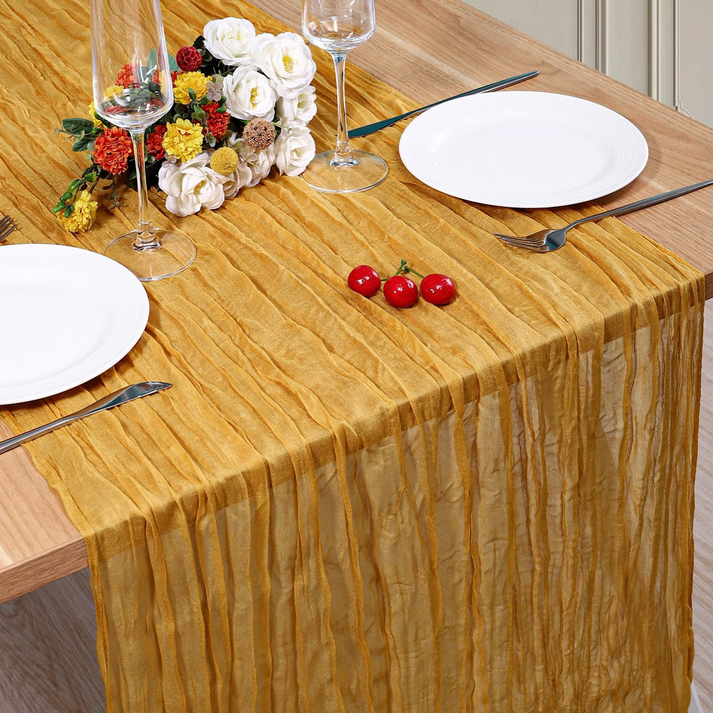 12 Pack Cheesecloth Table Runner, Runner Gauze Boho Wedding Decor Romantic Table Runner for Wedding Birthday Party(35" x 118") (Terracotta)