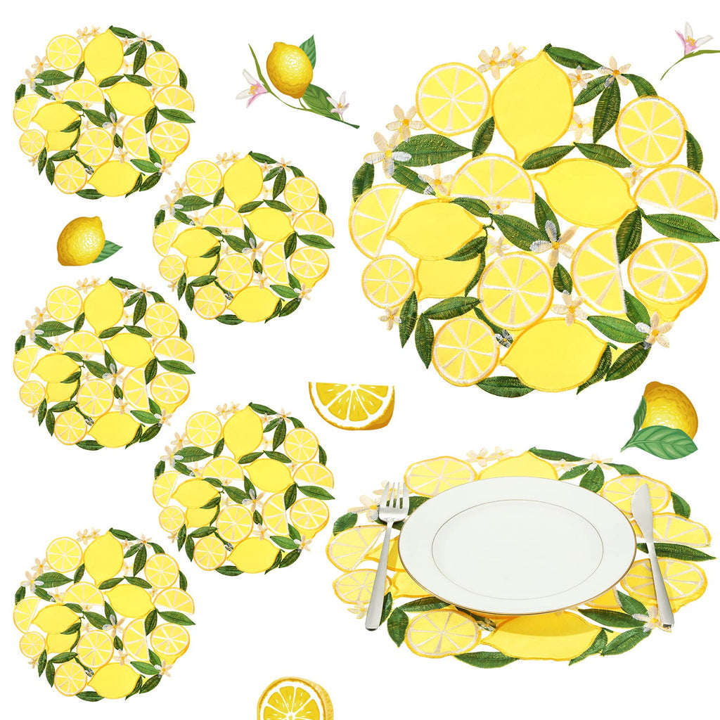 Yingzhao 6 Pcs Fall Leaf Placemats Thanksgiving Orange Table Placemats