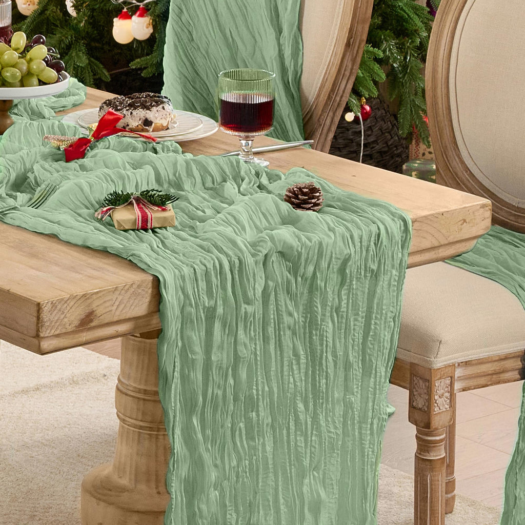 6 Pack Beige Cheese Cloth Table Runner Boho Rustic Gauze 120 Inch