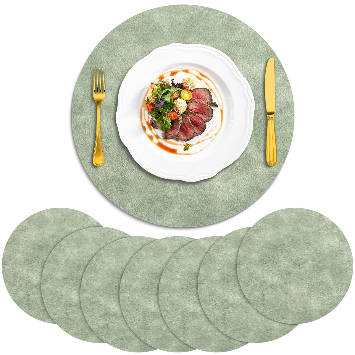 ADRIMER Placemats, Heat Resistant Oval Place Mats Set of 4 Easy to Clean