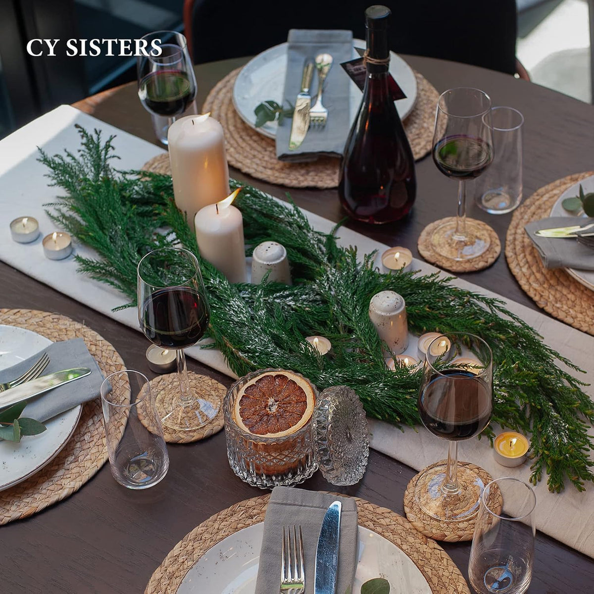 Woven Placemats Set of 6 Rattan Placemats Rectangle Natural Placemats Wicker Heavy Braided Straw Placemat Farmhouse Square Plates Place mats for Indoor/Outdoor Patio Table 17.7'' X 11.8''