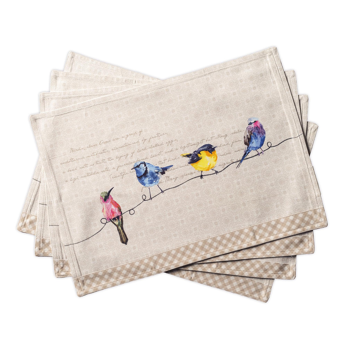 Maison d' Hermine Placemats Set of 4 Reusable 100% Cotton (13"x19")