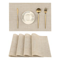 Leetaltree Light Brown Placemats Set of 8 - Heat Resistant Woven Vinyl