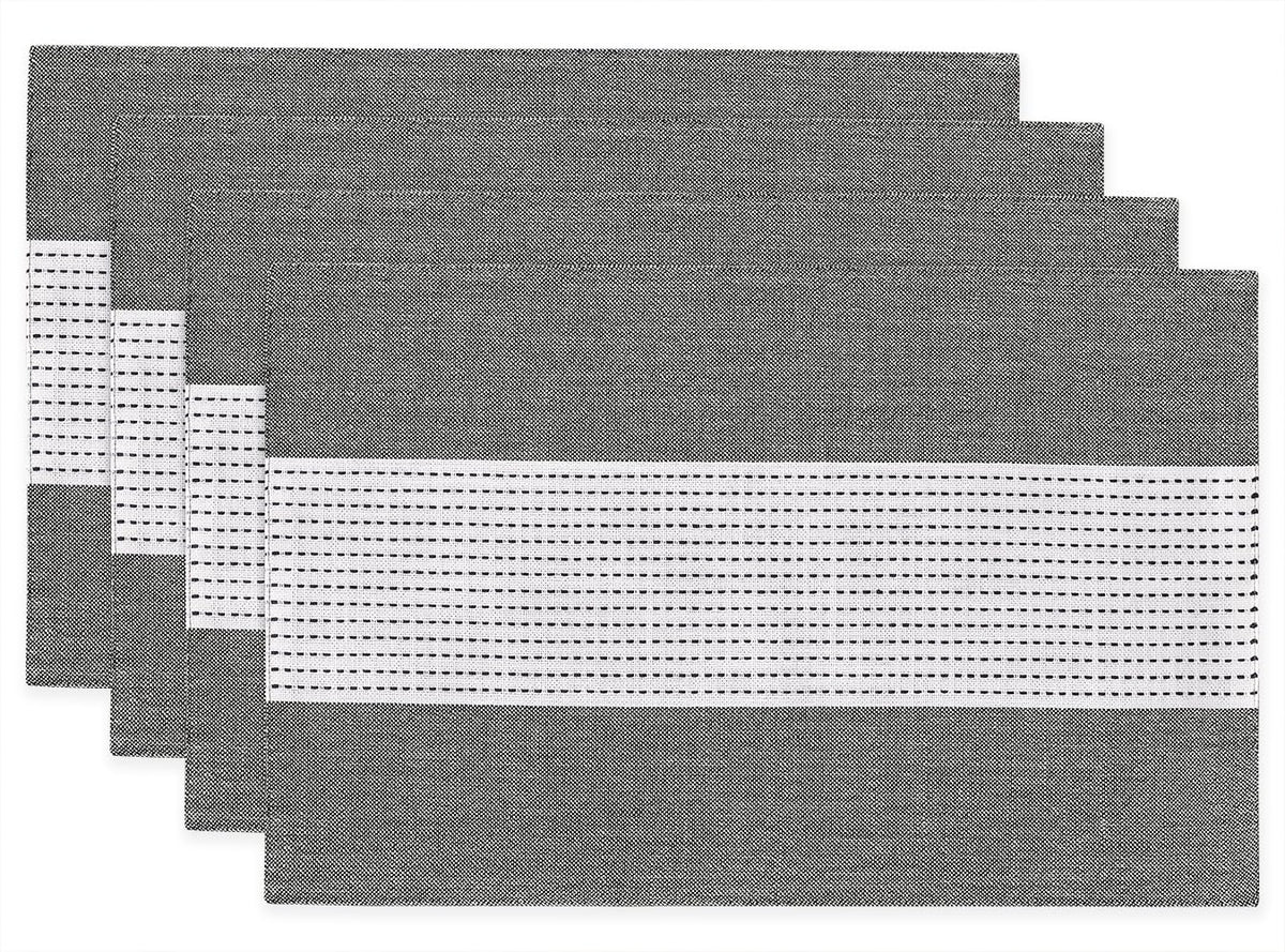 Wracra Linen Placemats, 12 x 18 Inch Set of 4 Placemats, Farmhouse Macrame Place Mats for Kitchen Table and Heat Resistant-Hemstitch Sage Green 4PCS