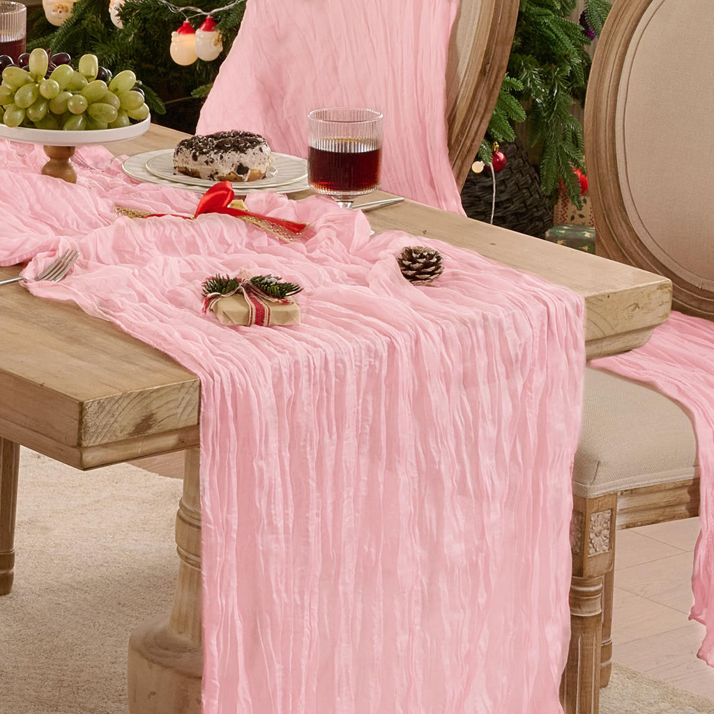 6 Pack Beige Cheese Cloth Table Runner Boho Rustic Gauze 120 Inch