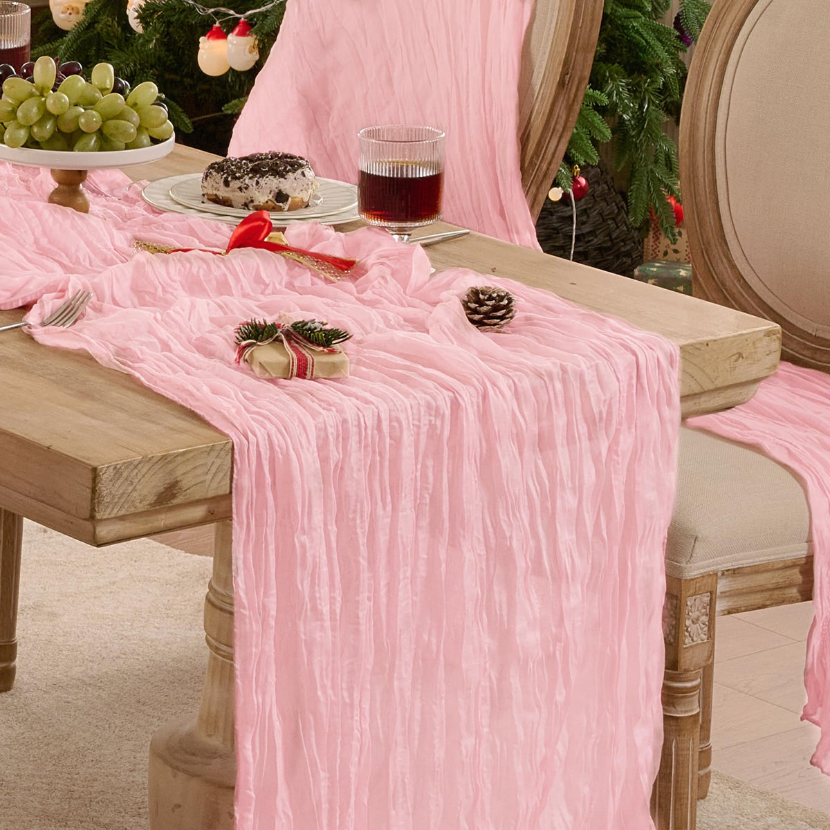 6 Pack Beige Cheese Cloth Table Runner Boho Rustic Gauze 120 Inch