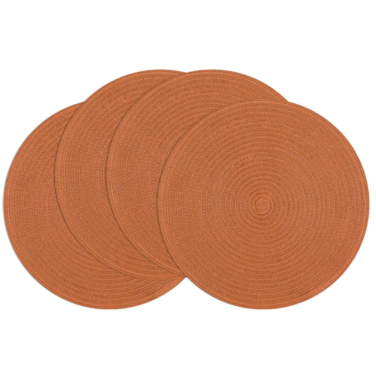 SHACOS Round Braided Placemats Set of 4 Dining Table Placemats 15 inch Circle Place Mats Easy to Clean Table Mats Indoor Outdoor, Blue Gray