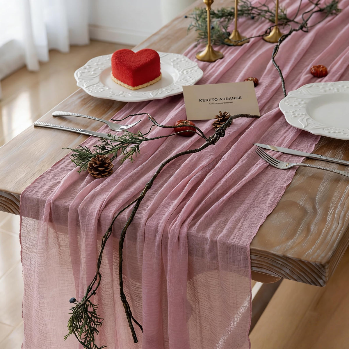 Sage Green Cheesecloth Table Runner 120 Inches Fall Party Home Decorations