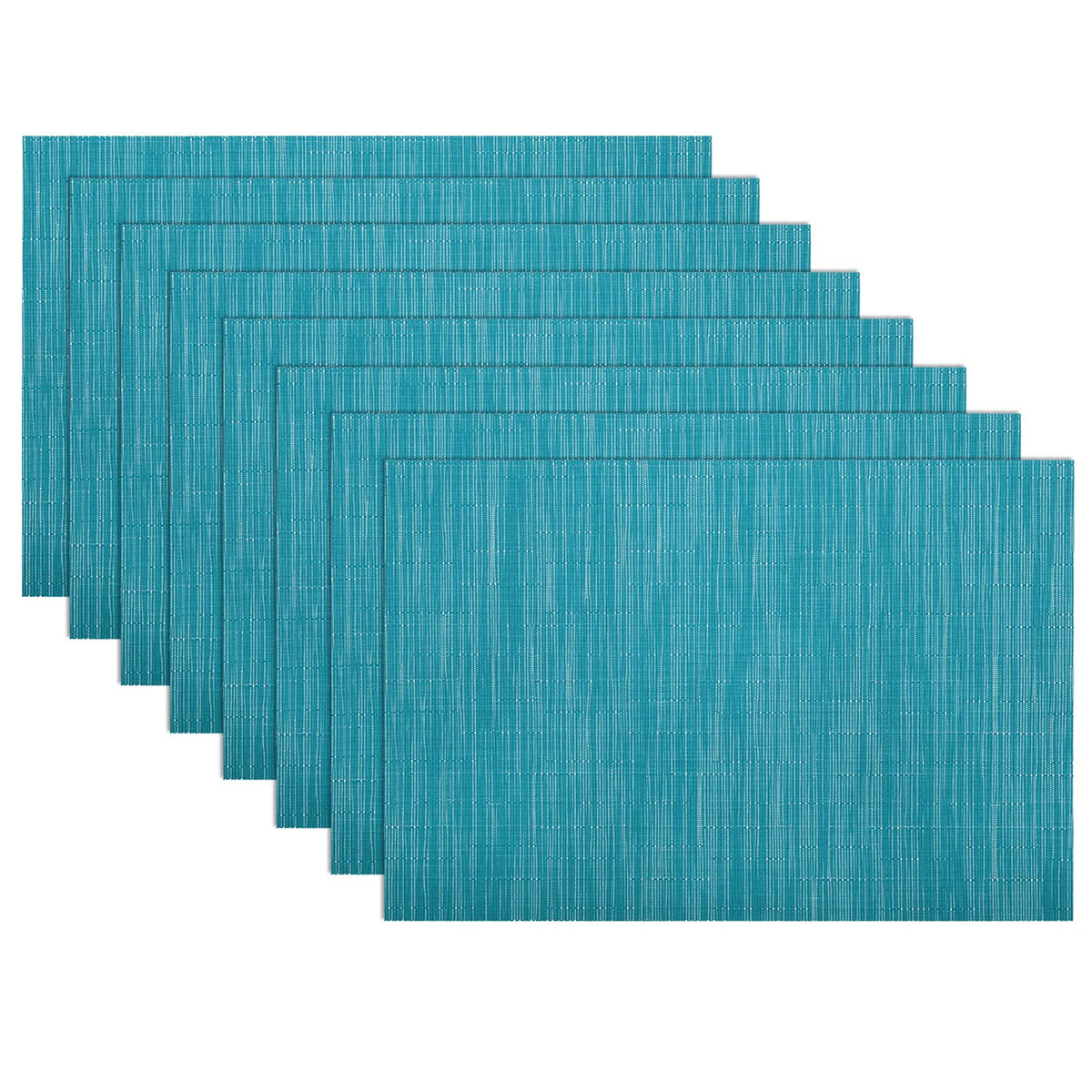 SHACOS Teal Blue Woven Placemats Set of 6 Place Mats for Dining Table