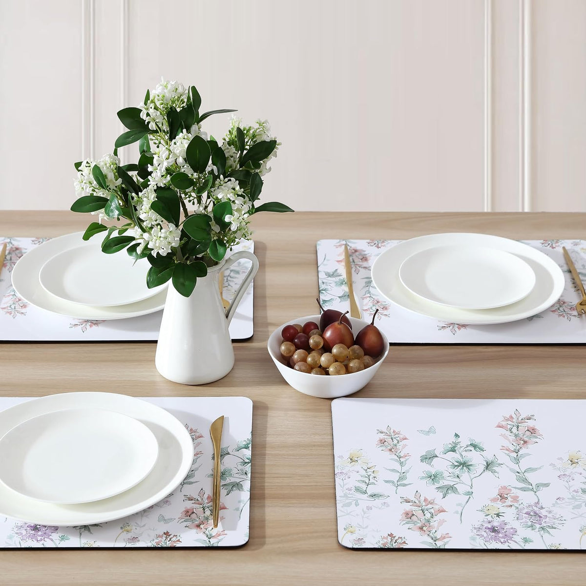 Laura Ashley Cork Placemats, 16 x 12-inch, Set of 4, Wild Meadow