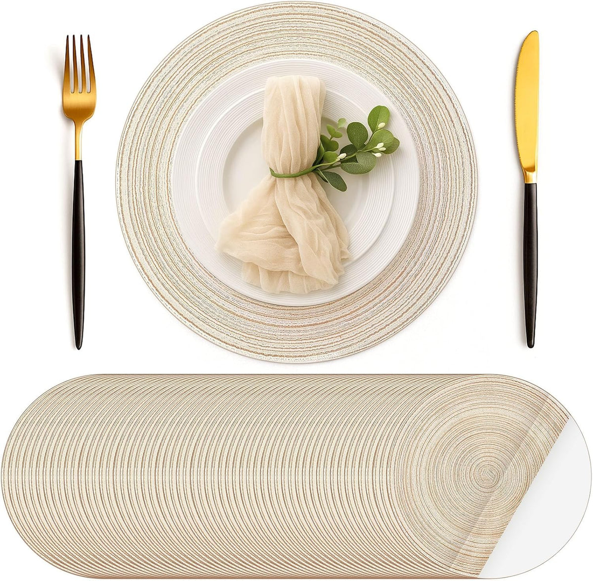 Geosar Disposable Paper Placemat Cotton Woven Look 13''