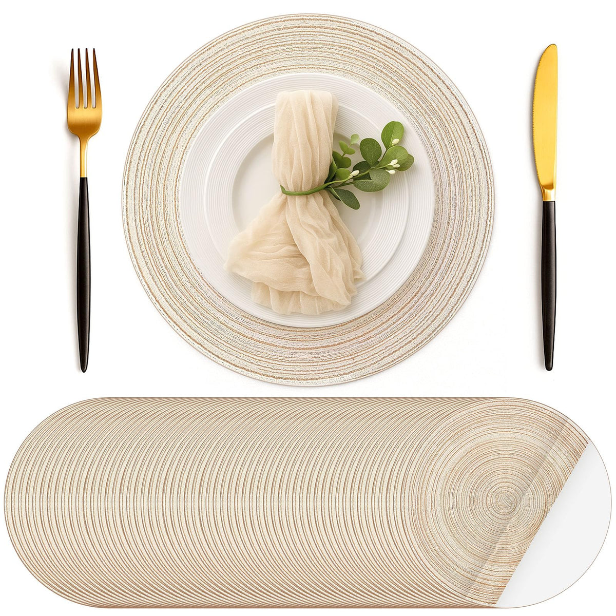 Geosar Disposable Paper Placemat Cotton Woven Look 13''