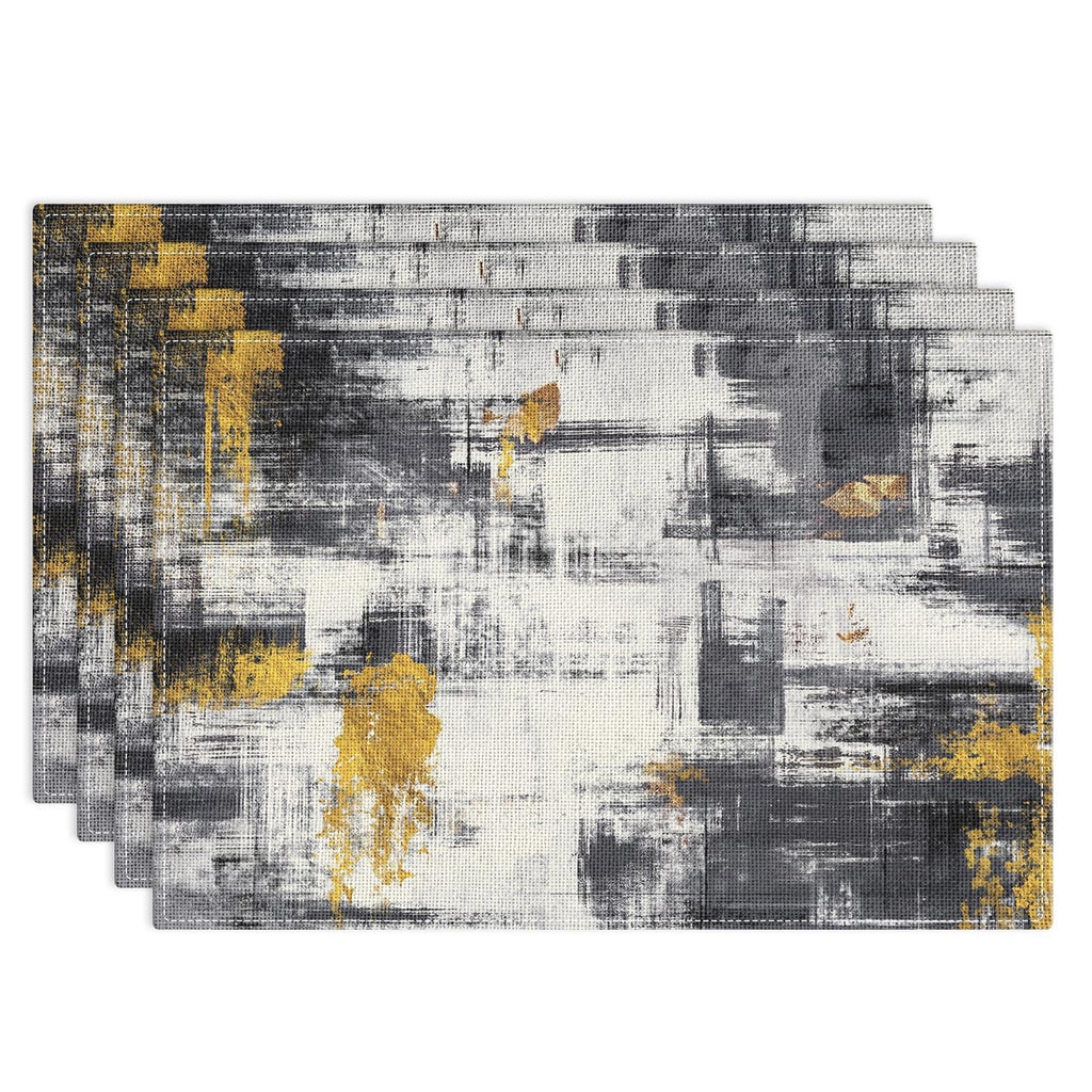 Emvency Farmhouse Placemats Set of 4, 12x18 Inch, Modern Abstract