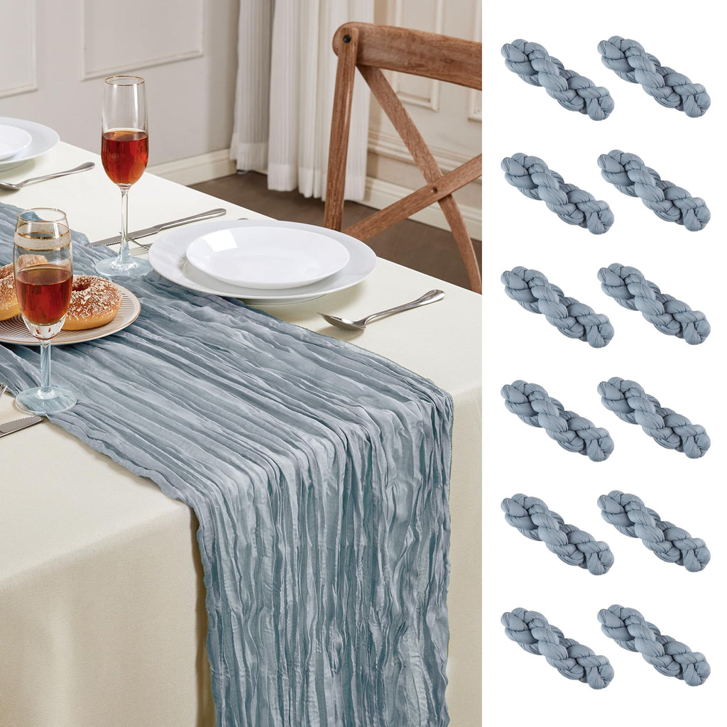 6 Pack White Cheesecloth Table Runner 35×120Inch Fall Boho Gauze Home Decor