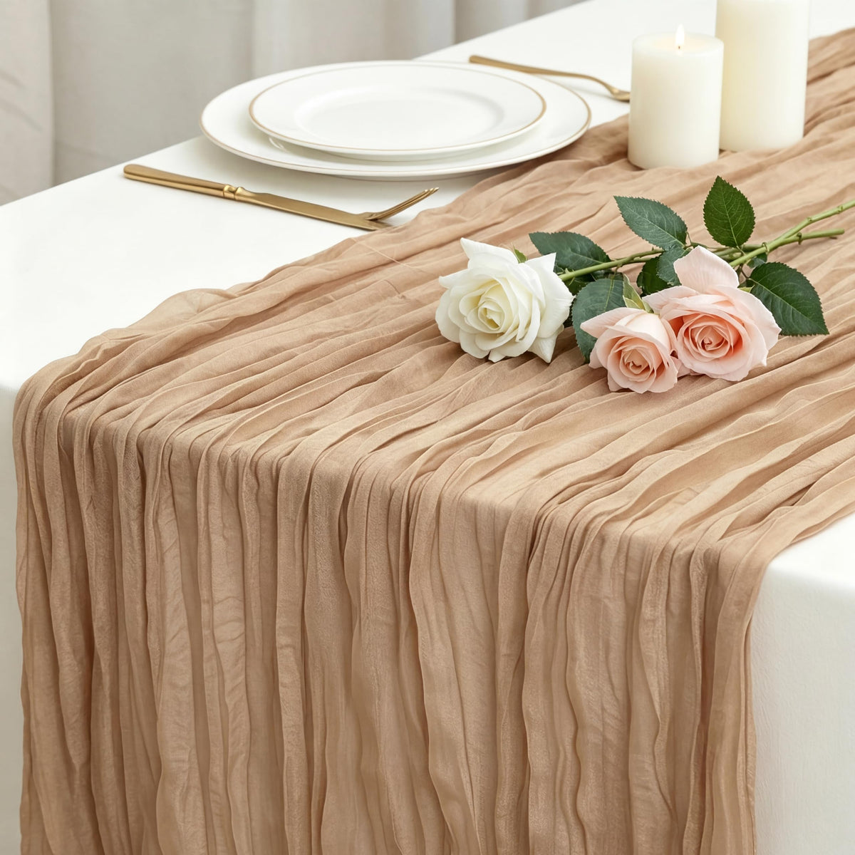 3 Pack Sage Green Cheesecloth Table Runner 120 Inch Boho Wedding Decor