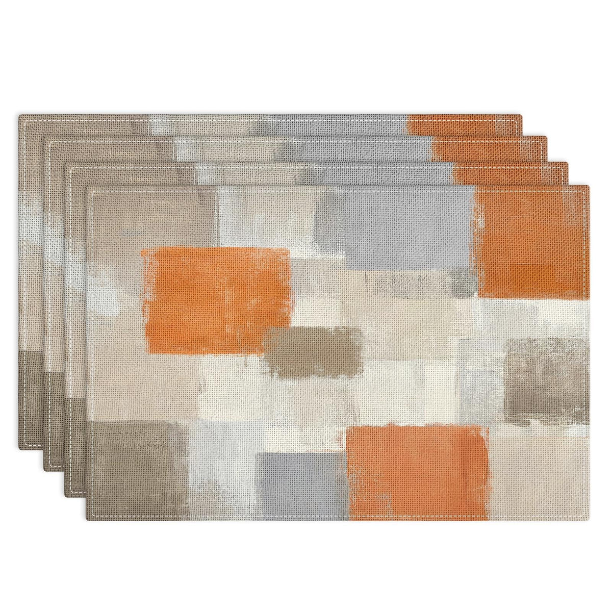 Emvency Farmhouse Placemats Set of 4, 12x18 Inch, Modern Abstract
