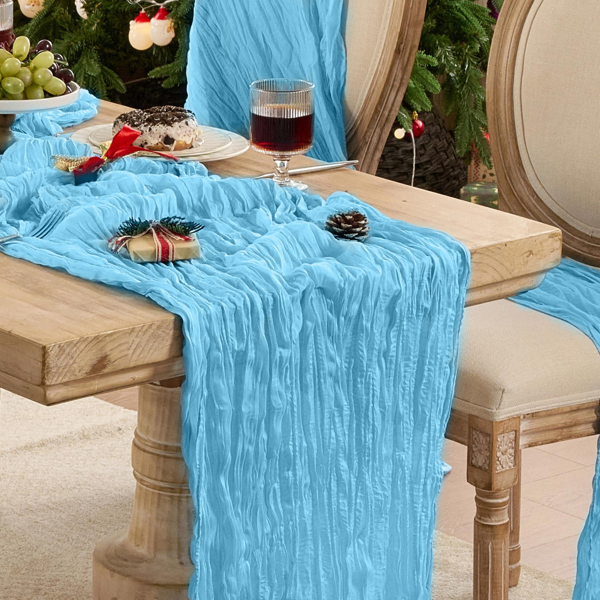6 Pack Beige Cheese Cloth Table Runner Boho Rustic Gauze 120 Inch