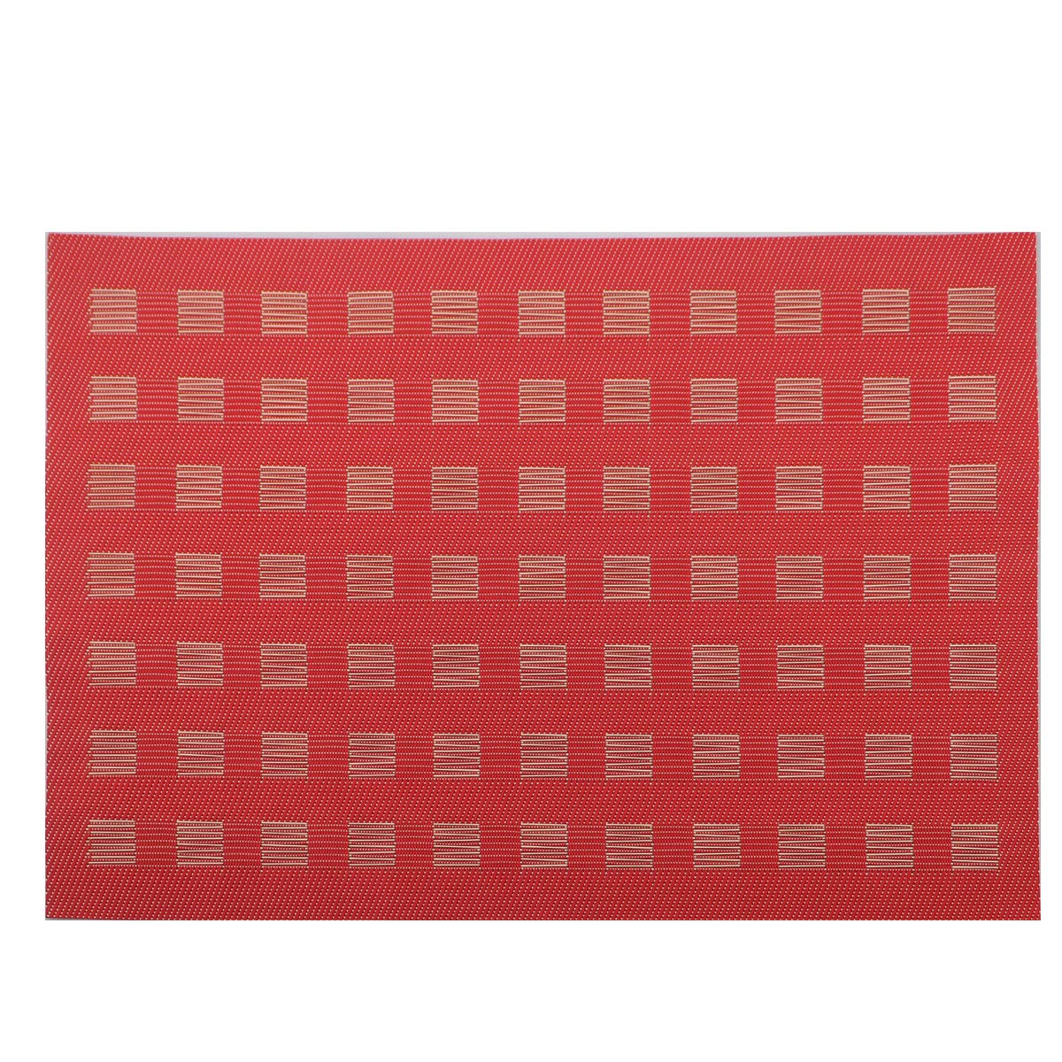 Place Mats PVC Set of 6, Table Placemats Set of 6 PVC Woven Vinyl Place Mats Table Mats Natural Color (6 pcs, Silver Tree)