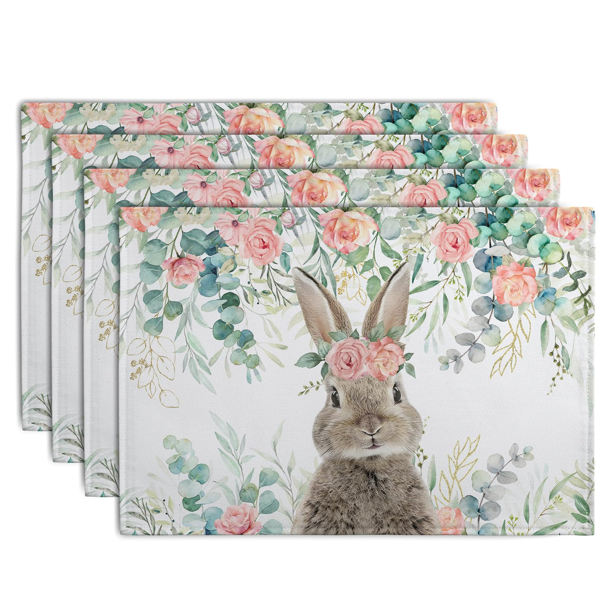 Rustic Daisy Placemats Set of 4 Vintage Flower Vases Wood Grain Linen Table Mats 12x18 Inch Summer Floral Wooden Board Farmhouse Washable Place Mat for Party Kitchen Dining Outdoor Indoor Decor