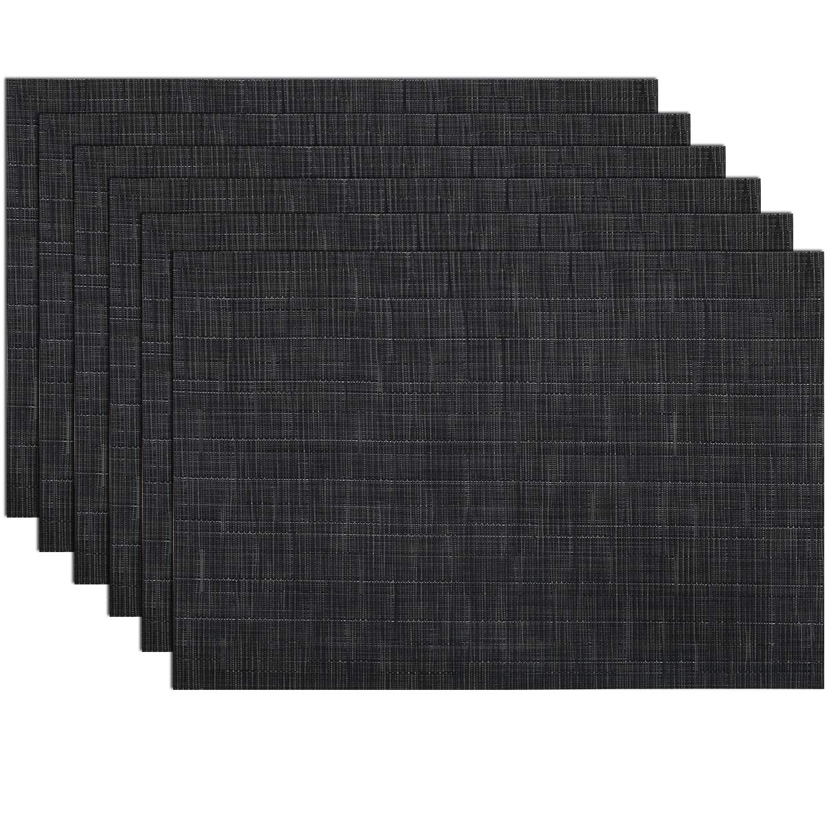 SHACOS Teal Blue Woven Placemats Set of 6 Place Mats for Dining Table