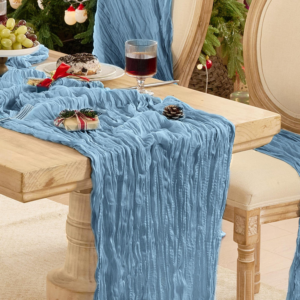 6 Pack Beige Cheese Cloth Table Runner Boho Rustic Gauze 120 Inch