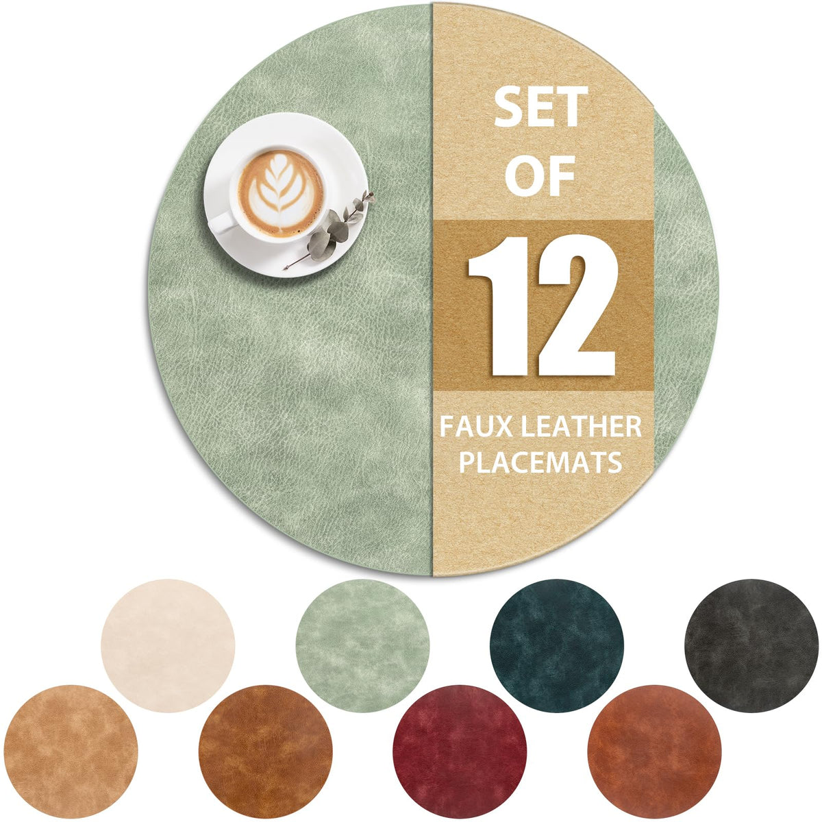 ADRIMER Placemats, Heat Resistant Oval Place Mats Set of 4 Easy to Clean