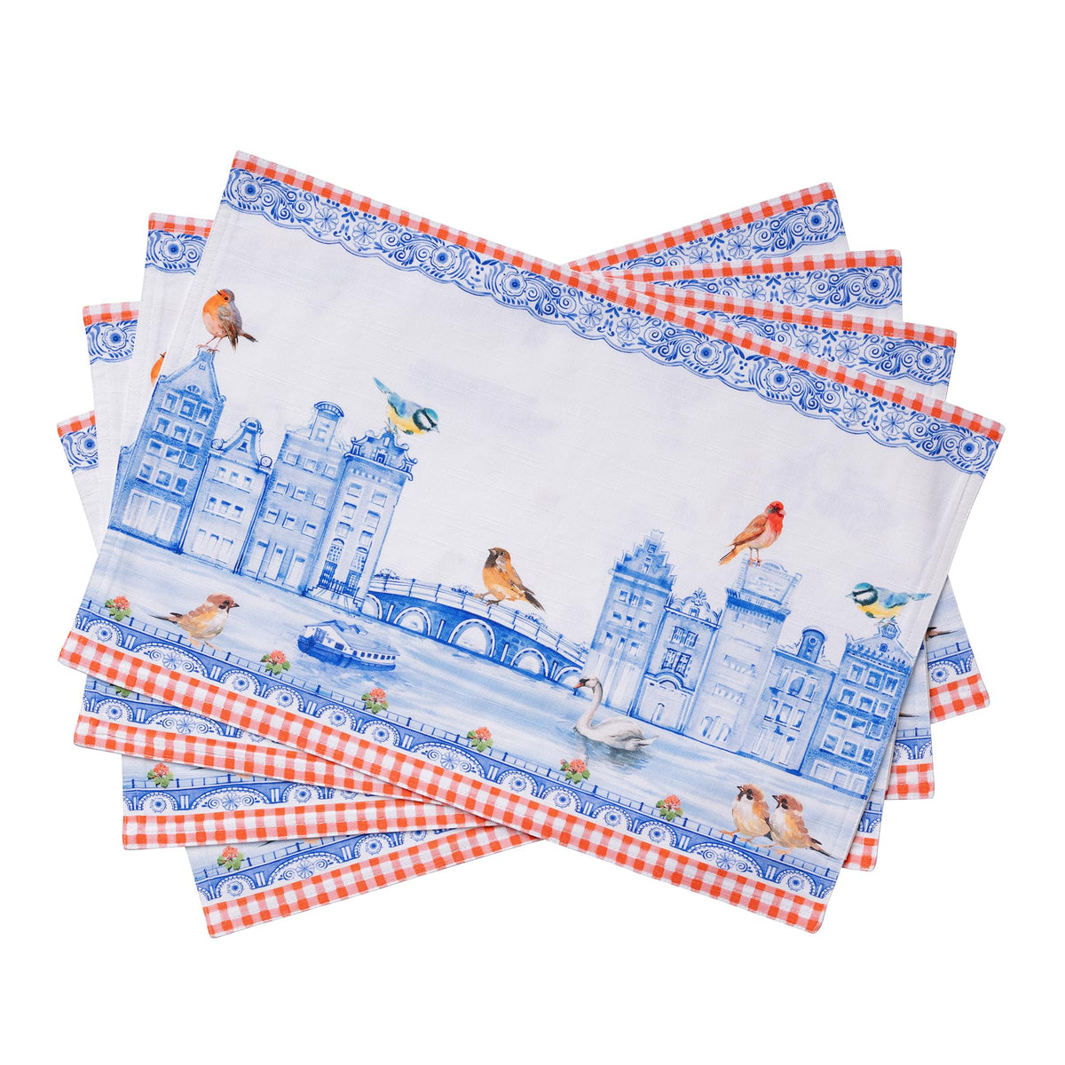 Maison d' Hermine Placemats Set of 4 Reusable 100% Cotton (13"x19")