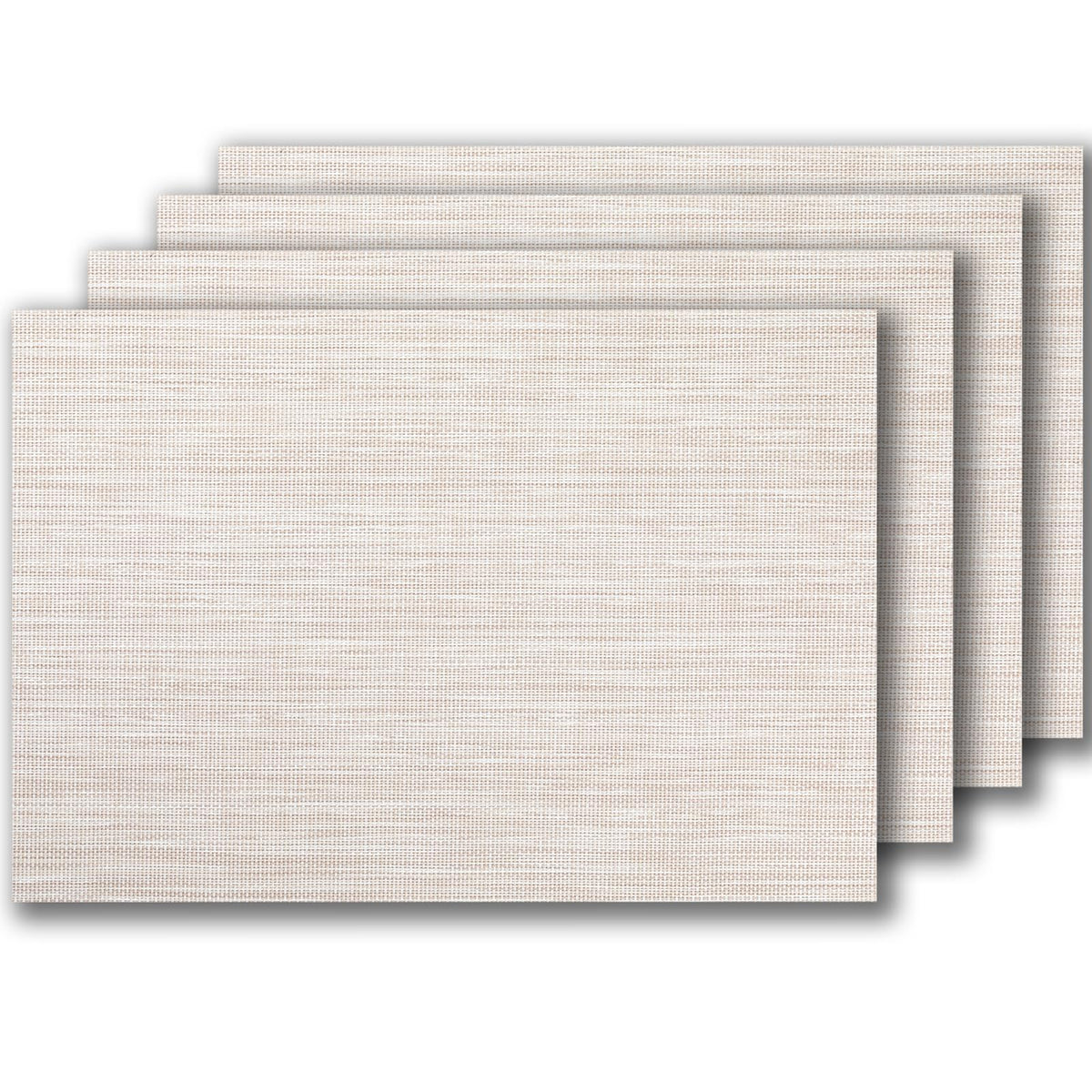 LEXMORE Placemats Set of 4 Vinyl/Plastic Woven Place Mats for Kitchen Table Indoor/Outdoor Washable Placemat Wipeable Dining Table Mats(Gray)