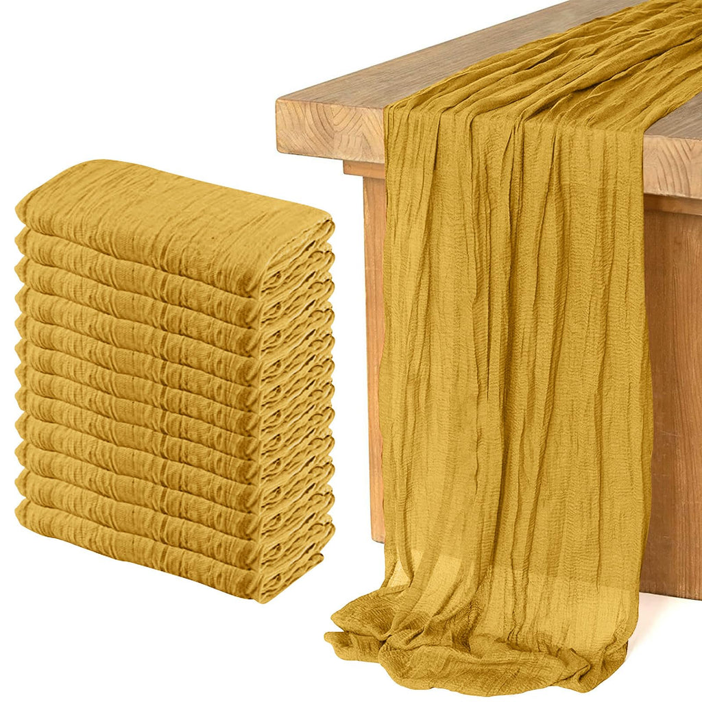 12 Pack Cheesecloth Table Runner, Runner Gauze Boho Wedding Decor Romantic Table Runner for Wedding Birthday Party(35" x 118") (Terracotta)