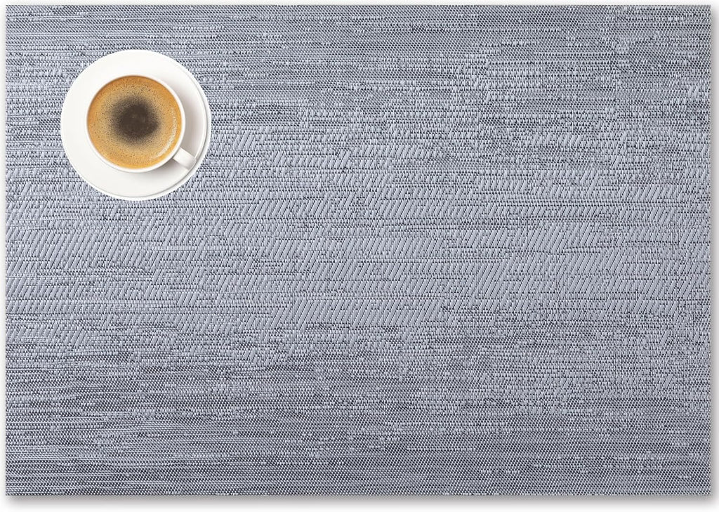 Placemats Set of 4 - Easy Clean Woven Vinyl Placemats for Dining Table, Indoor/Outdoor Place Mats, Washable PVC Table Mats（Caramel）