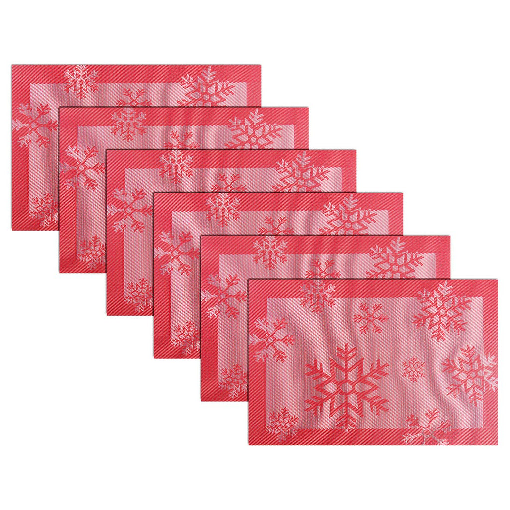 PIGCHCY Placemats,Durable Placemats for Dining Table,Washable Woven Vinyl Kitchen Placemats Set of 4 (Brown)