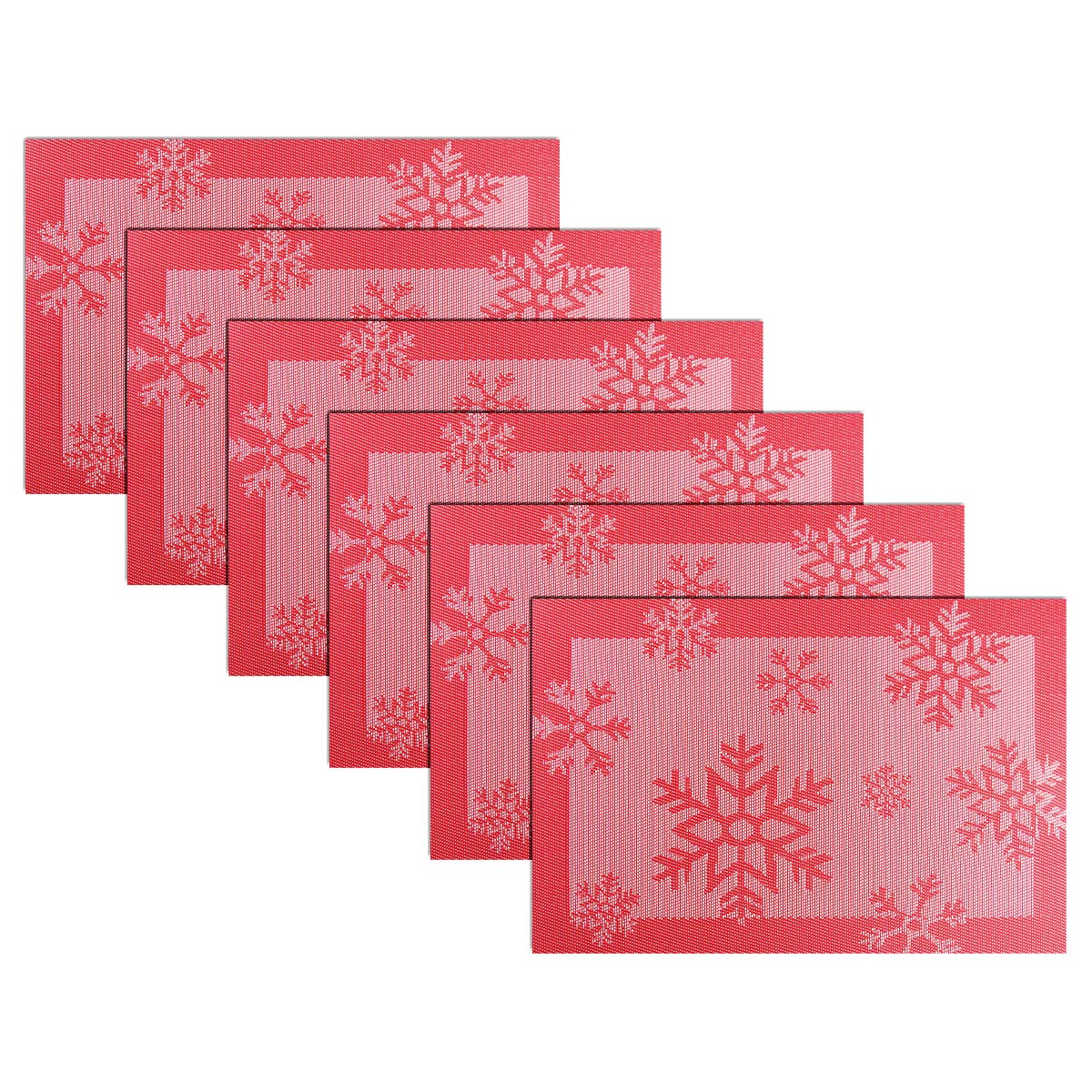 PIGCHCY Placemats,Durable Placemats for Dining Table,Washable Woven Vinyl Kitchen Placemats Set of 4 (Brown)