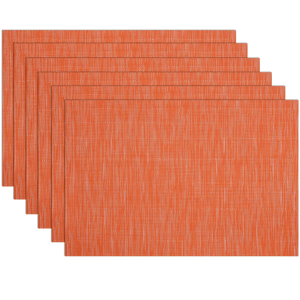 SHACOS Teal Blue Woven Placemats Set of 6 Place Mats for Dining Table