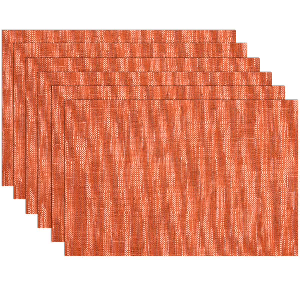 SHACOS Teal Blue Woven Placemats Set of 6 Place Mats for Dining Table