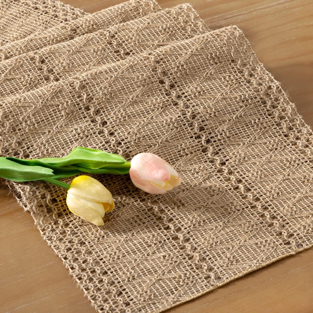 Boho Table Runner Fall Farmhouse Burlap Dining Dresser Scarf Home Decor