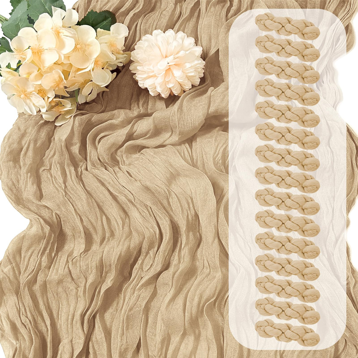 30 Pack Sage Green Cheesecloth Table Runner 17 x 108 inch Cheese Cloth Table Runners 9ft Green Table Runner Rustic Romantic Sheer Gauze Runner for Wedding Party Baby Shower Table Decoration