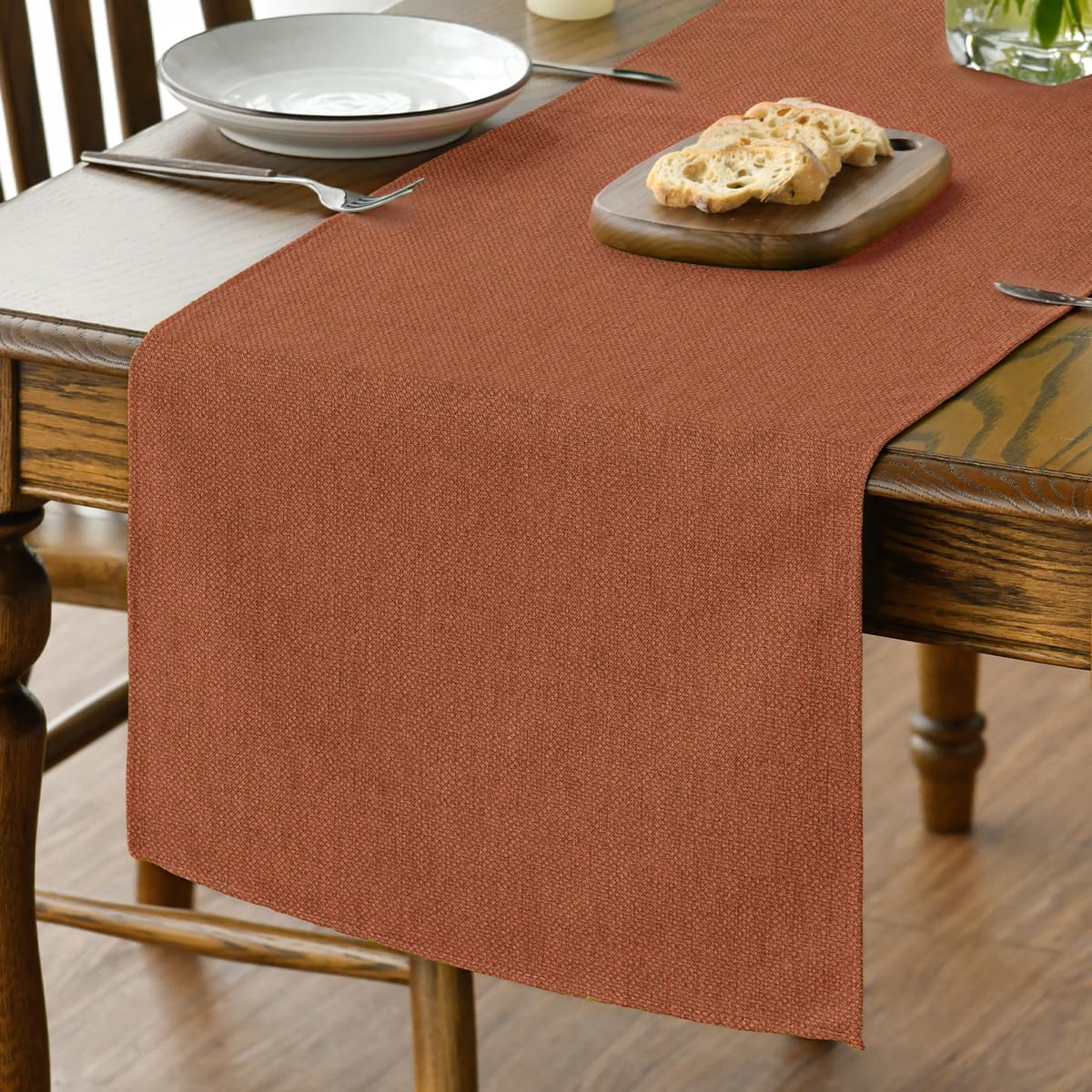 Artoid Mode Light Brown Table Runner, Seasonal Fall Washable Kitchen Dining Table Decoration for Home Party Decor 13x72 Inch