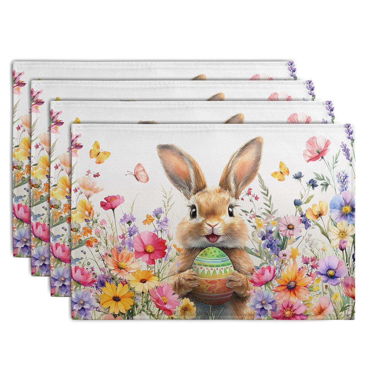 Rustic Daisy Placemats Set of 4 Vintage Flower Vases Wood Grain Linen Table Mats 12x18 Inch Summer Floral Wooden Board Farmhouse Washable Place Mat for Party Kitchen Dining Outdoor Indoor Decor