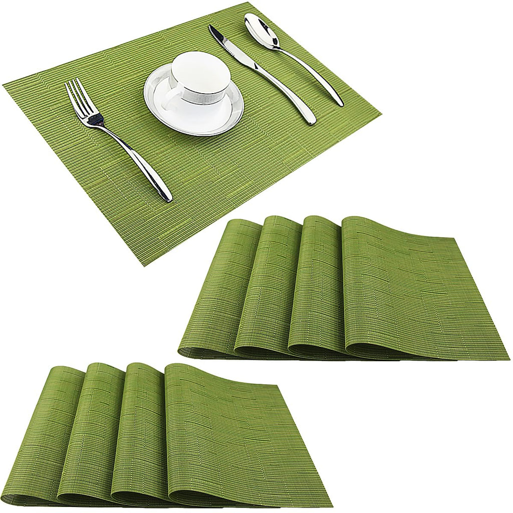 PIGCHCY Placemats,Durable Placemats for Dining Table,Washable Woven Vinyl Kitchen Placemats Set of 4 (Brown)