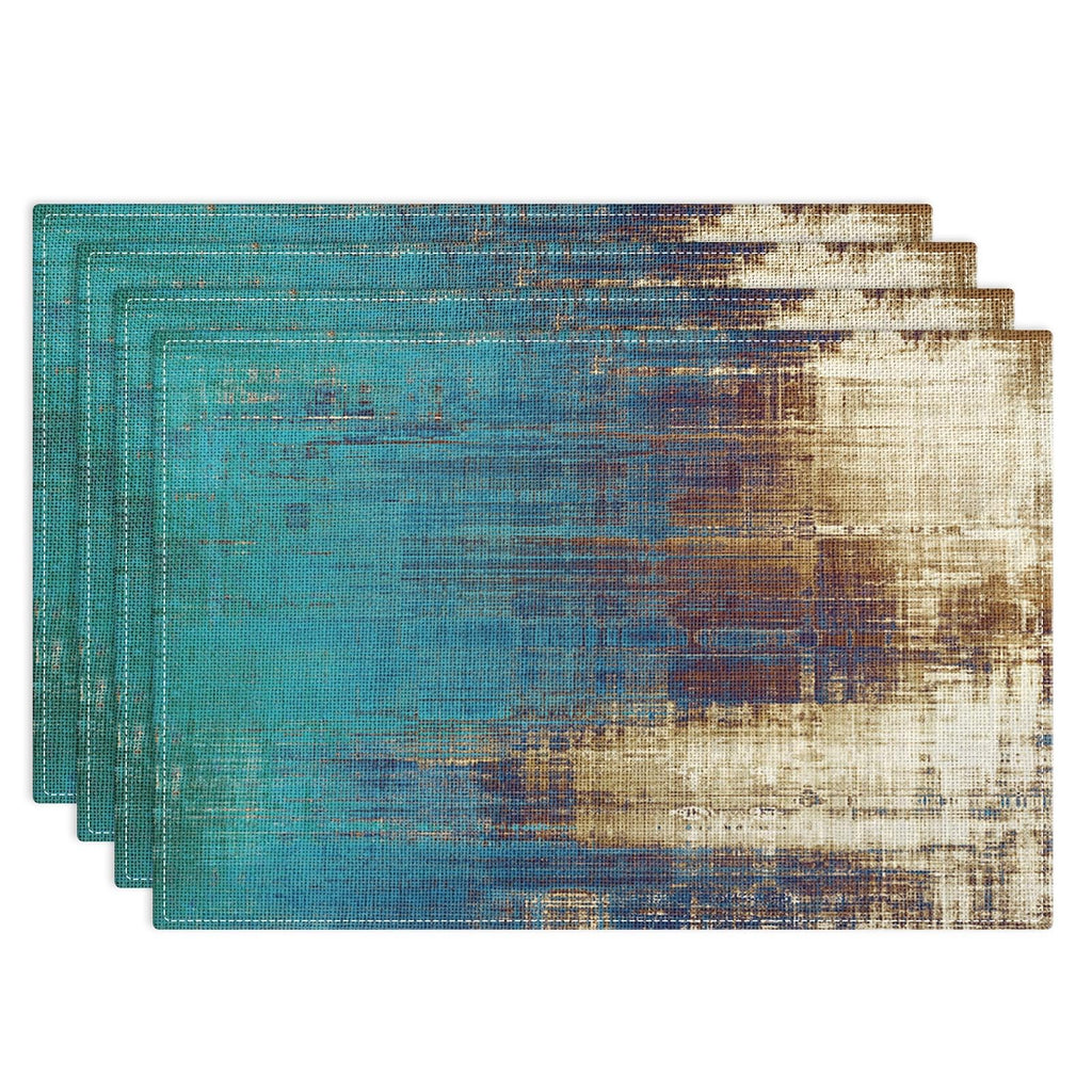 Emvency Farmhouse Placemats Set of 4, 12x18 Inch, Modern Abstract
